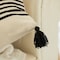 Deerlux 16" Handwoven Cotton Throw Pillow Cover with Striped Lines with Filler, Black QI004310.BK.K - alternate 3